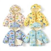 PatPat Toddler Boys Winter Coat Jackets for Girls Hoodie Childlike Style Cotton-Padded Hooded Coat,Clearance